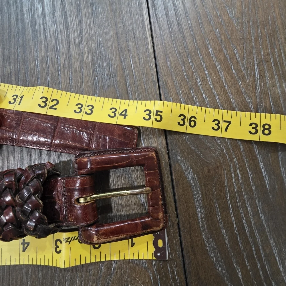 Brighton Brown Croc Embossed Leather Belt